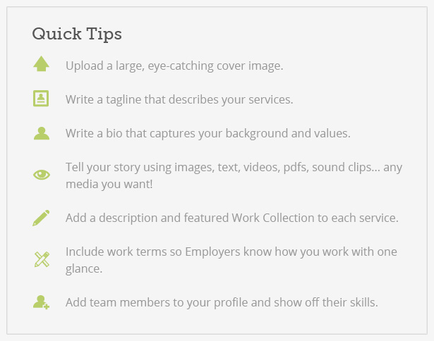 Quick Tips for building a winning profile